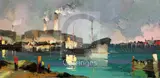 Eveningsigned and inscribed by Cecil Rochfort D'Oyly-John, oil on canvas, sold Dec 2018