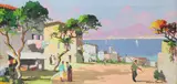Mediterreanean coastal town by Cecil Rochfort D'Oyly-John, oil on canvas, sold Dec 2018