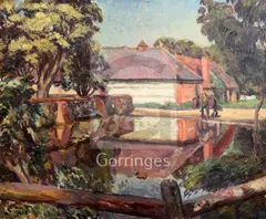 London Artists Association label verso by Duncan Grant, oil on canvas, sold Dec 2018