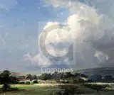 Storm clouds over Berwick' signed, 1965 Stacy Marks label verso 25 x 30in by Frank Wootton, oil on canvas, sold Dec 2018