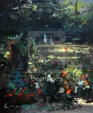 Garden, August' signed 11.5 x 9.5in by Frederick Cuming, oil on board, offered Dec 2018