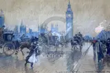 Westminster Bridge 1899 signed and titled 6.5 x 9.75in by Georges Stein, ink, sold Dec 2018