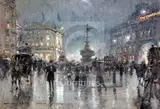 Piccadilly 1899signed and by Georges Stein, watercolour and coloured, sold Dec 2018