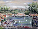 The Regatta' signed 21 x 29in by John Paddy Carstairs, gouache and watercolour, sold Dec 2018
