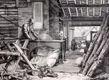 Winter Logs' signed in pencil and dated 12th Jan 1938 7.75 x 10.25in by William Washington, etching, sold Dec 2018