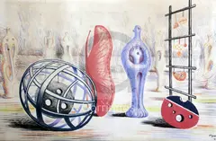 Sculptural Objects' signed in the plate and dated '49 19 x 29.5in by Henry Moore, lithograph, sold Dec 2018