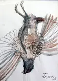 WatercolourDead Pheasant 2 by Elisabeth Frink, watercolour, sold Dec 2018
