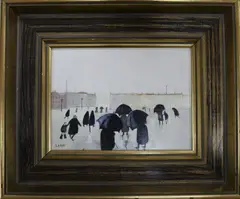 Chapel Morning' signed lower left, label verso 13.5cm x 18.5cm by Janet Ledger, oil on board, sold Dec 2018