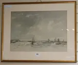 Yachts off the coast by John Bannerman, watercolour, offered Dec 2018