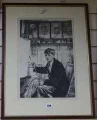 Portrait of Charles Cundall by Francis Dodd, etching, sold Dec 2018