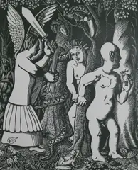 The Fruit of the Tree by William Kermode, linocut, sold Dec 2018