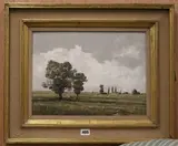 Mendip Hills' and another by the same hand, landscape with horses grazing by Nick Mace, oil on board, sold Nov 2018