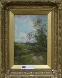 Dog and sheep on a pathsigned and by William Manners, oil on board, sold Nov 2018
