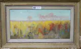 Flowers in a field by Lucette de la Fougere, oil on wood, sold Nov 2018