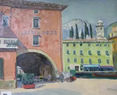Torbole, Lake Garda by D. L. Ghilchik, oil on canvas, sold Nov 2018
