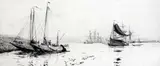 EtchingOn the Scheldtsigned in pencil5 x 11 by William Lionel Wyllie, etching, sold Nov 2018