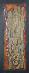'Obrogoro (Palm Wine Women)' by Bruce Onobrakpeya, plastocast on board, sold Jul 2012