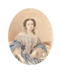 Portrait of a lady by Carl-Avgust Matveevich Schreinzer, pencil and watercolour on paper, sold Jul 2012