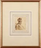 Portrait of a man in a turban by Rembrandt Harmensz van Rijn, pen and ink, sold Jun 2012