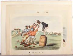 'A Foul Tip' by Thomas Worth, colour lithograph, sold May 2012
