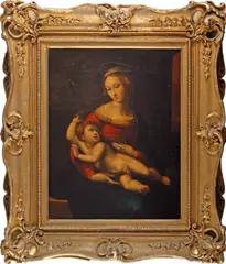 The Madonna and Child by called Raphael Raffaello Sanzio, oil on canvas, sold May 2012