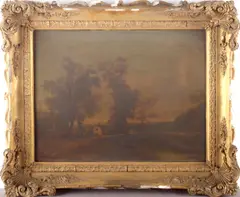 Figures in a rural landscape; a pair by English School 19th century, sold May 2012
