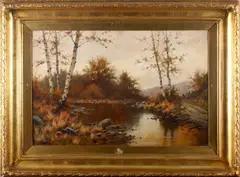Pond with silver birches by Joseph Paulman, sold May 2012