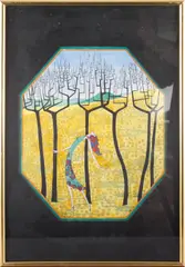 Illustration from "House of Masks" by Nellie Kirkham, and five further illustrations, from various works, (two framed).(6), sold Apr 2012