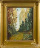 landscape by Volney Richardson, oil on board, offered Oct 2016