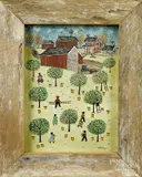 of apple picking by Dolores Hackenberger, oil on canvas, offered Oct 2016