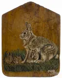 of a rabbit by Berni Bruce Koutch, oil on board, offered Oct 2016