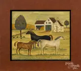 farm scene by Hetherly Hale, watercolor, offered Oct 2016