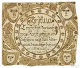 fraktur for Christina Ulrich by David Cordier, ink and watercolor, offered Oct 2016