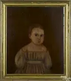 folk portrait of a child by Ralph D. Curtis, oil on panel, offered Oct 2016