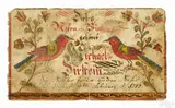 fraktur bookplate for Michael Dirstein by Johann Adam Eyer, ink and watercolor, offered Oct 2016