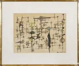 drawing by Ibram Lassaw, mixed media, offered Oct 2016