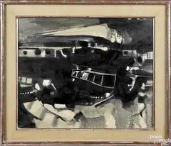 abstract by John Hultberg, oil on canvas, offered Oct 2016