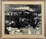 abstract by John Hultberg, oil on canvas, offered Oct 2016