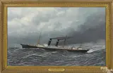 of the American steam ship Philadelphia by Antonio Jacobsen, oil on board, offered Oct 2016