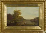 landscape with three boys fishing by Xanthus Russell Smith, oil on canvas, offered Oct 2016