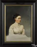 portrait of Ella Lukens by Xanthus Russell Smith, oil on paper, offered Oct 2016