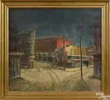 street scene by Hobson Pittman, oil on canvas, offered Oct 2016