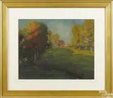 landscape by Frederick Wagner, pastel, offered Oct 2016