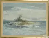 seascape with an island by George Porter, oil on canvas, offered Oct 2016