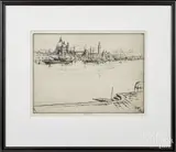 of a cityscape by Ernest D. Roth, etching, offered Sep 2016