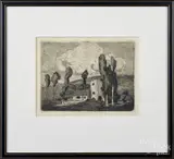 of a landscape with a house by William Lee Hankey, etching, offered Sep 2016