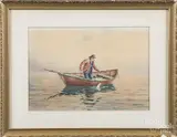 of a fisherman by Dougal F. Anderson, watercolor, offered Sep 2016