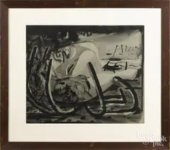 abstract by Alan Wood-Thomas, watercolor, offered Sep 2016