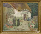 courtyard scene by Alethea Hill Platt, oil on canvas, offered Sep 2016