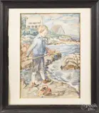 portraits by Emily Wisner, watercolor, offered Sep 2016